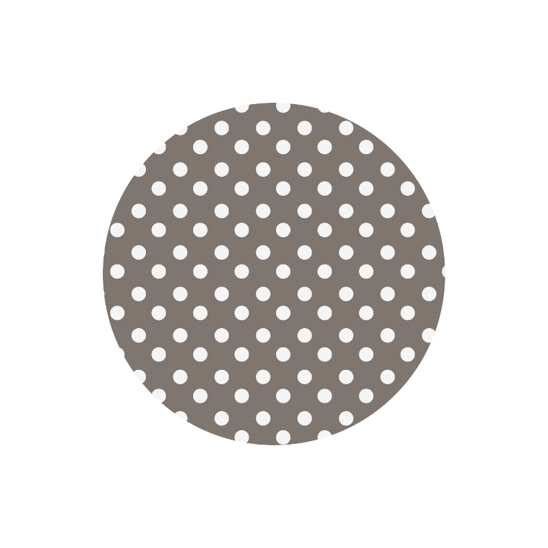 Beige Polka Dots Round Mousepad