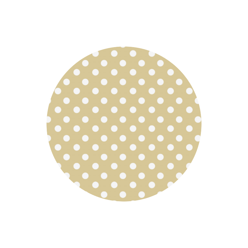 Light Olive Polka Dots Round Mousepad