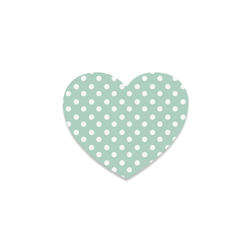 Aqua Polka Dots Heart Coaster