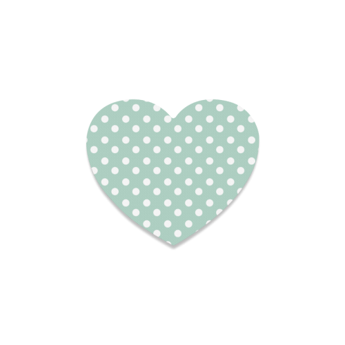 Aqua Polka Dots Heart Coaster