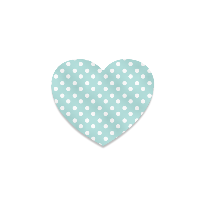 Light Blue Polka Dots Heart Coaster