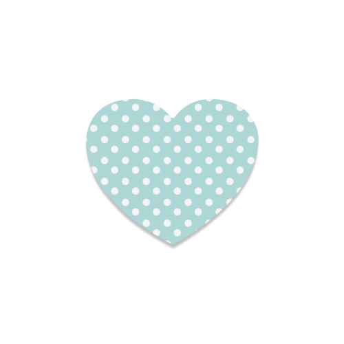 Light Blue Polka Dots Heart Coaster