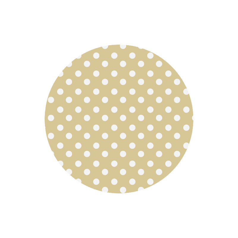 Light Olive Polka Dots Round Mousepad