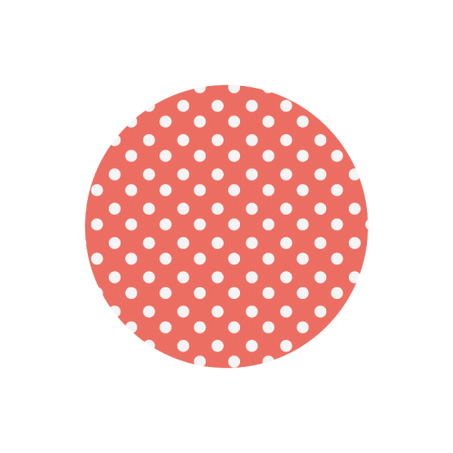 Orange Red Polka Dots Round Mousepad
