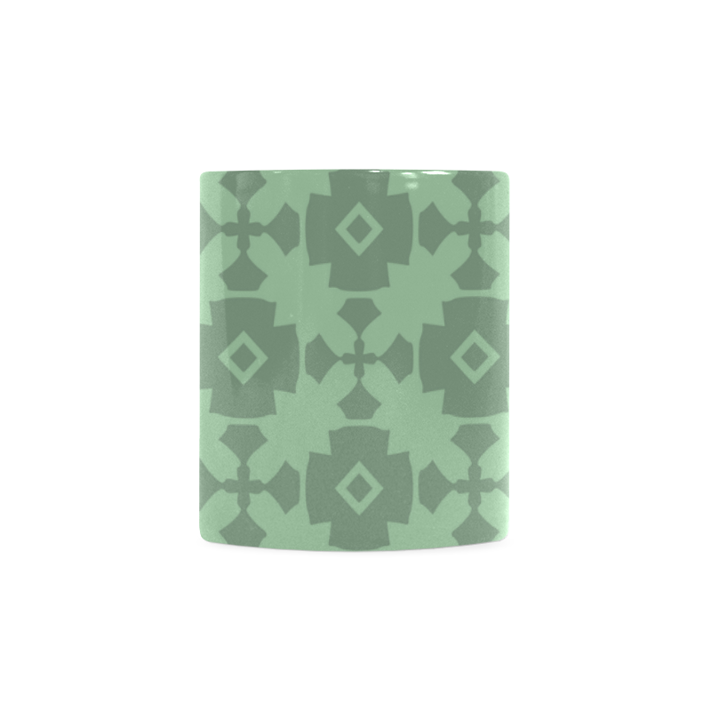 Mint Green Geometric Tile Pattern White Mug(11OZ)