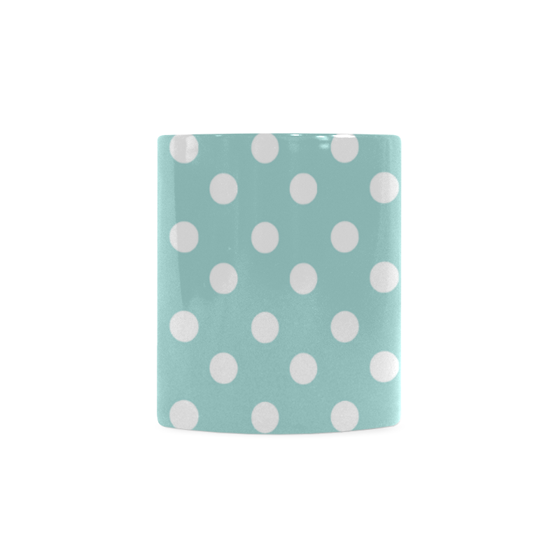 Light Blue Polka Dots White Mug(11OZ)