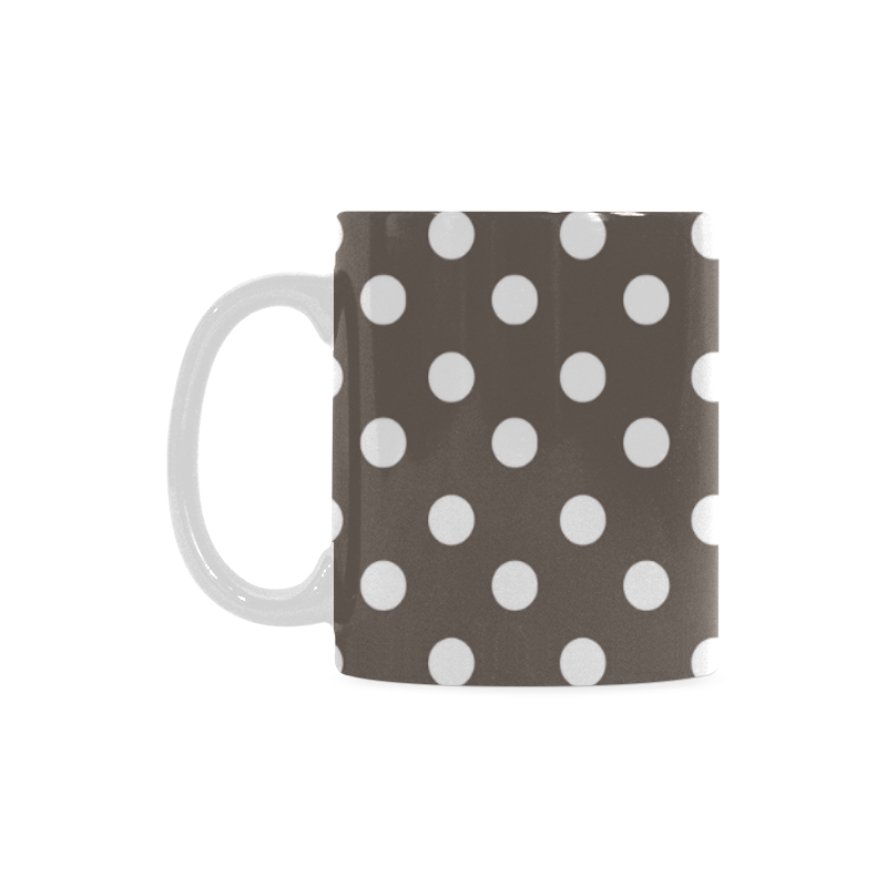 Beige Polka Dots White Mug(11OZ)