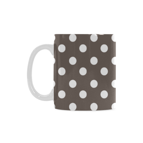 Beige Polka Dots White Mug(11OZ)