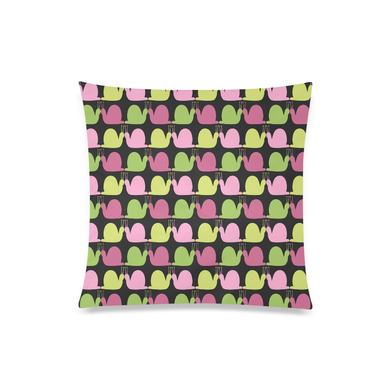 Whimsical Pastel Snails Pattern Custom Zippered Pillow Case 20"x20"(One Side)