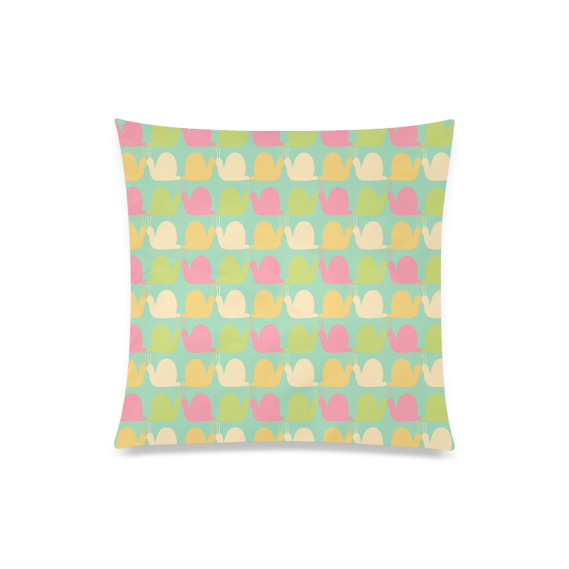 Pink and Lime Snails Pattern Custom Zippered Pillow Case 20"x20"(One Side)