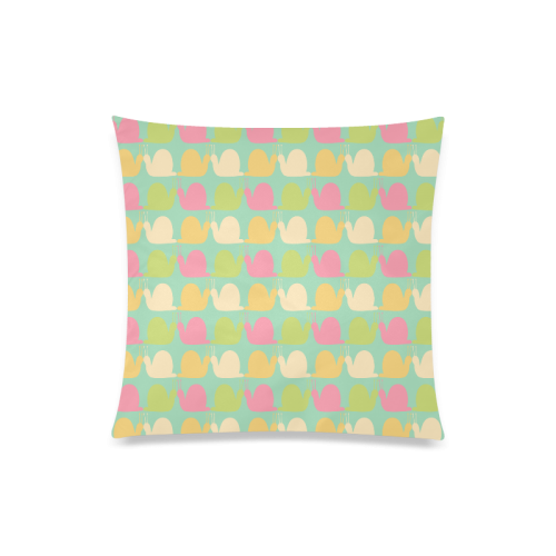 Pink and Lime Snails Pattern Custom Zippered Pillow Case 20"x20"(One Side)