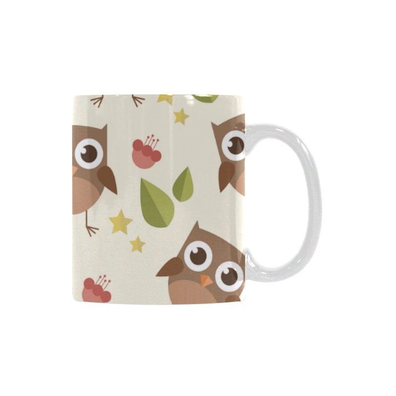 Modern Retro Owl Pattern White Mug(11OZ)