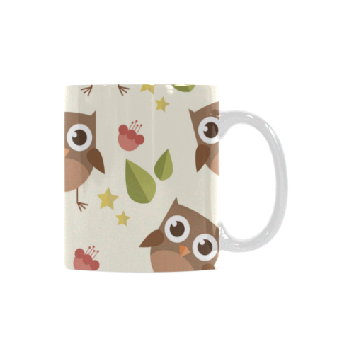 Modern Retro Owl Pattern White Mug(11OZ)