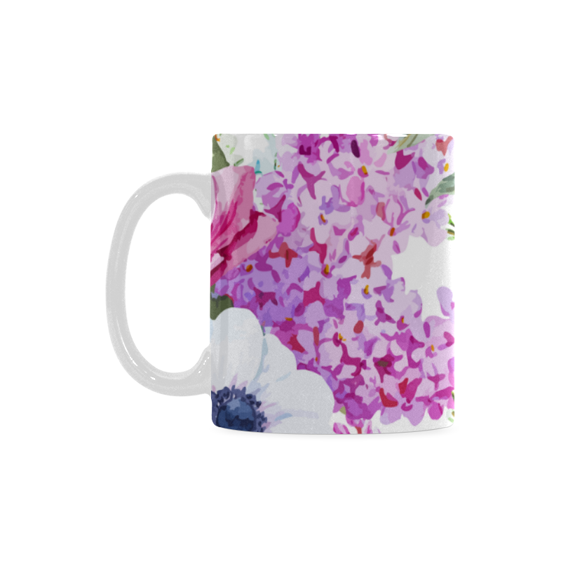 Watercolor Floral Pattern White Mug(11OZ)