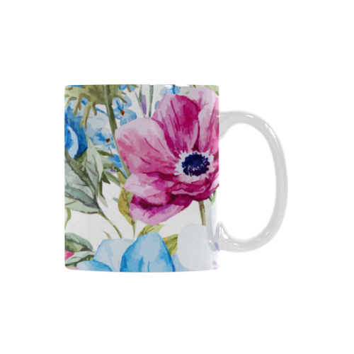 Watercolor Floral Pattern White Mug(11OZ)