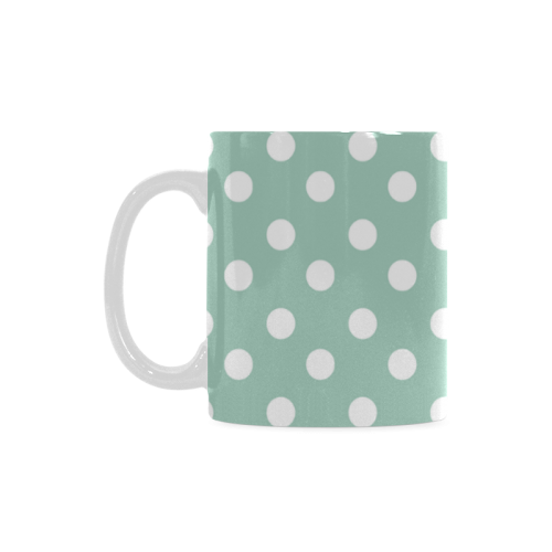 Aqua Polka Dots White Mug(11OZ)