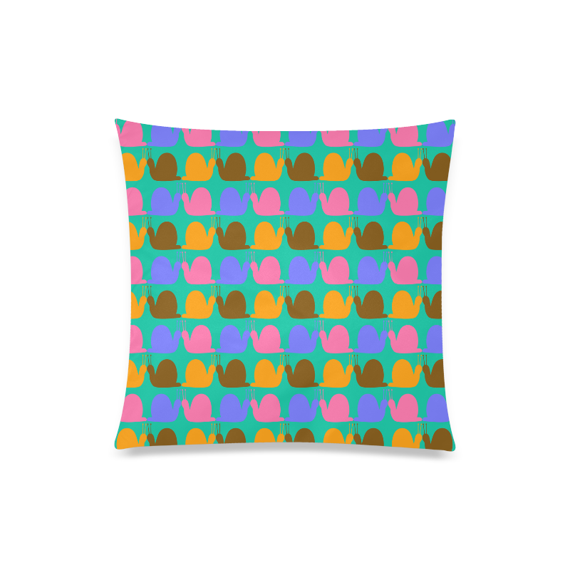 Whimsical Neon Snails Pattern Custom Zippered Pillow Case 20"x20"(One Side)