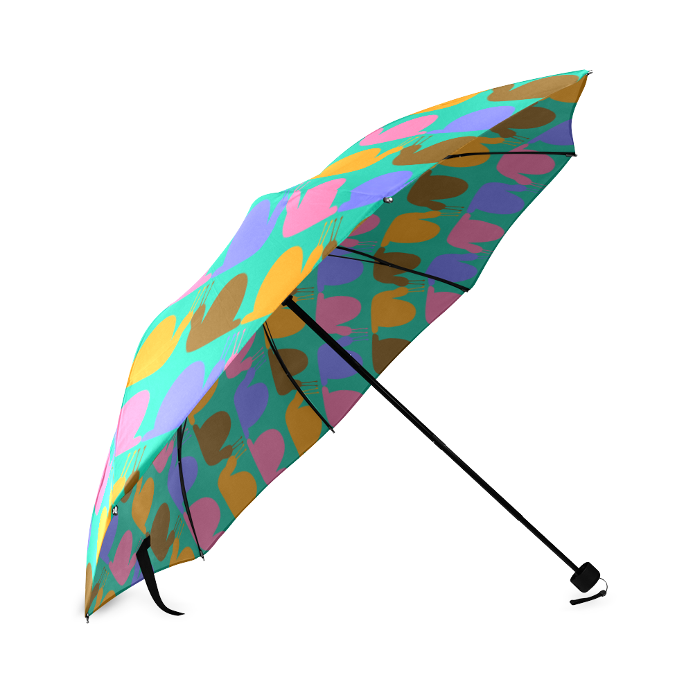 Whimsical Neon Snails Pattern Foldable Umbrella (Model U01)