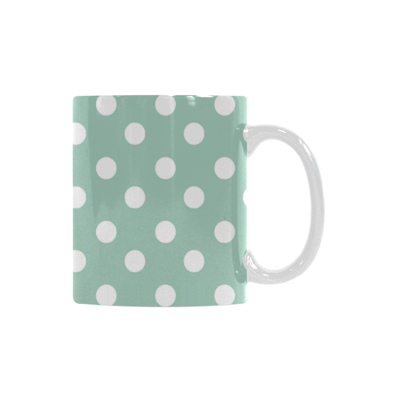 Aqua Polka Dots White Mug(11OZ)