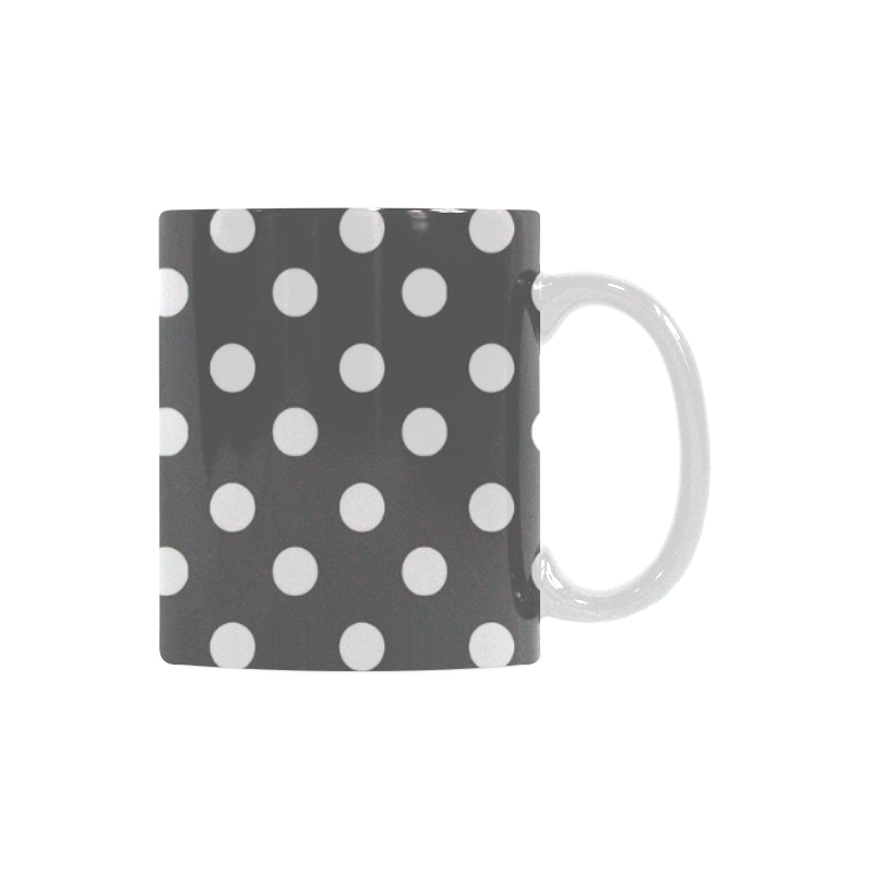 Gray Polka Dots White Mug(11OZ)