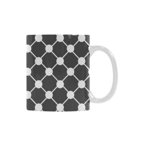 Charcoal Trellis Dots White Mug(11OZ)