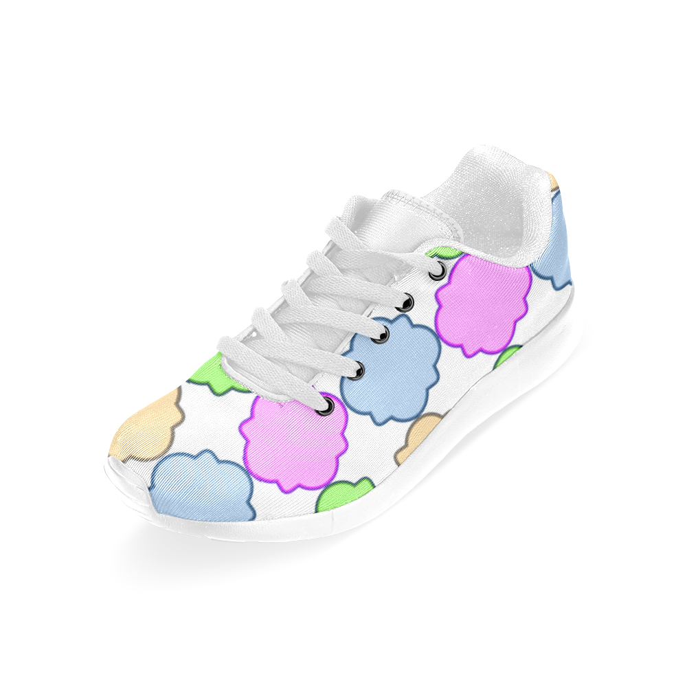 Bright Pastel Geometric Quatrefoil Men’s Running Shoes (Model 020)