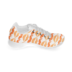 Orange Hipster Mustache and Lips Men’s Running Shoes (Model 020)