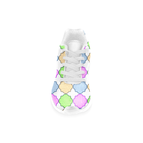 Bright Pastel Geometric Quatrefoil Men’s Running Shoes (Model 020)