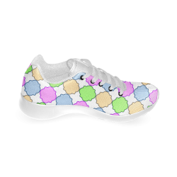 Bright Pastel Geometric Quatrefoil Men’s Running Shoes (Model 020)