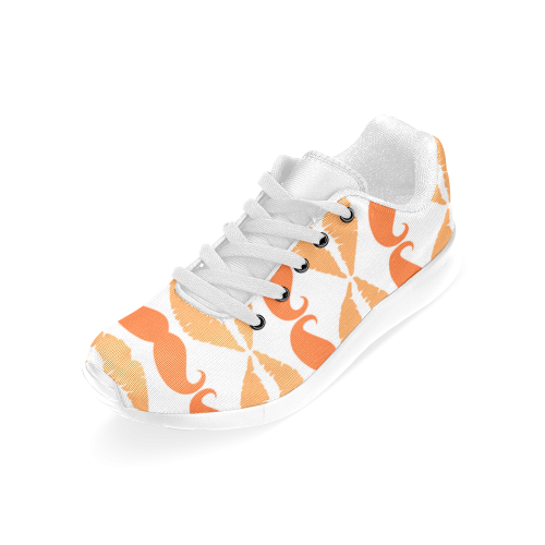 Orange Hipster Mustache and Lips Men’s Running Shoes (Model 020)
