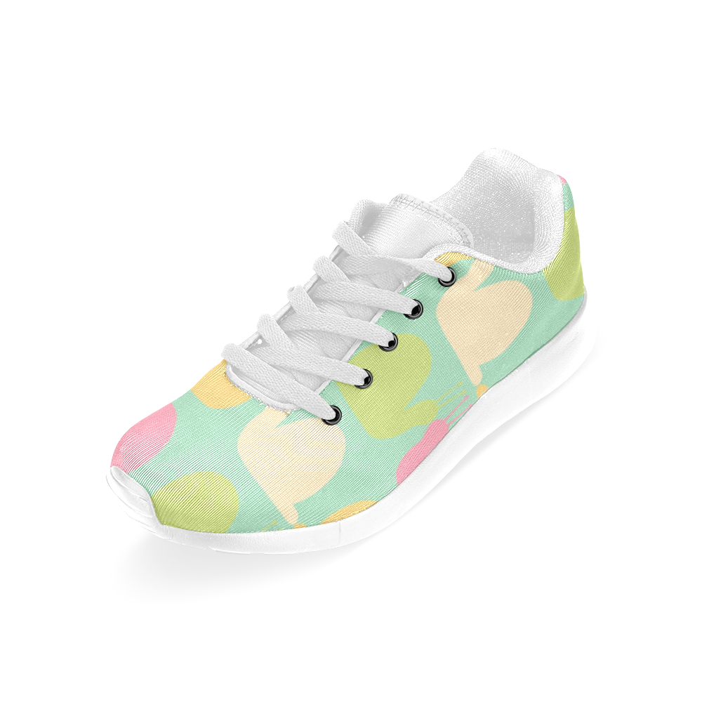 Pink and Lime Snails Pattern Men’s Running Shoes (Model 020)