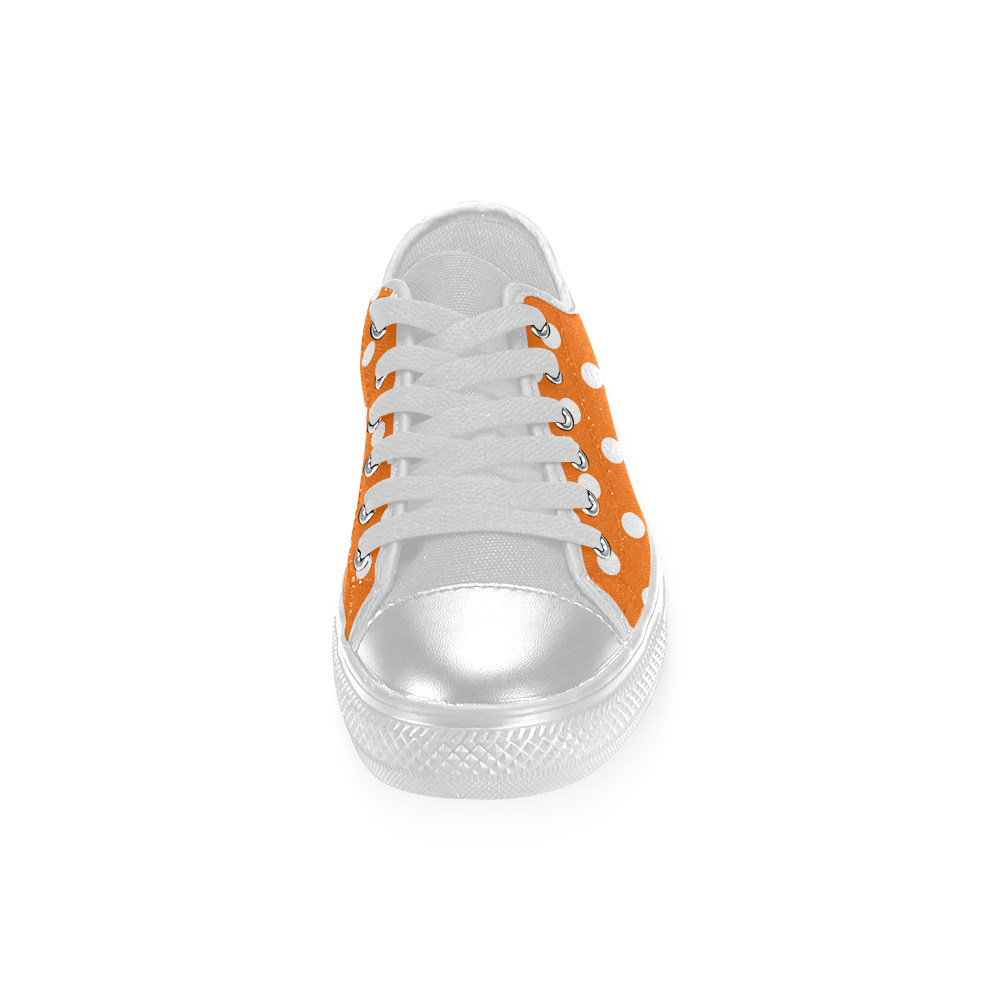 Orange Polka Dots Women's Classic Canvas Shoes (Model 018)