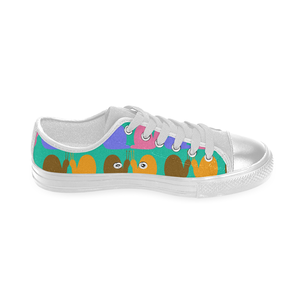 Whimsical Neon Snails Pattern Women's Classic Canvas Shoes (Model 018)