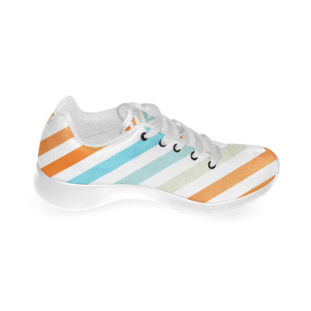 Aqua Orange Chevron Women’s Running Shoes (Model 020)