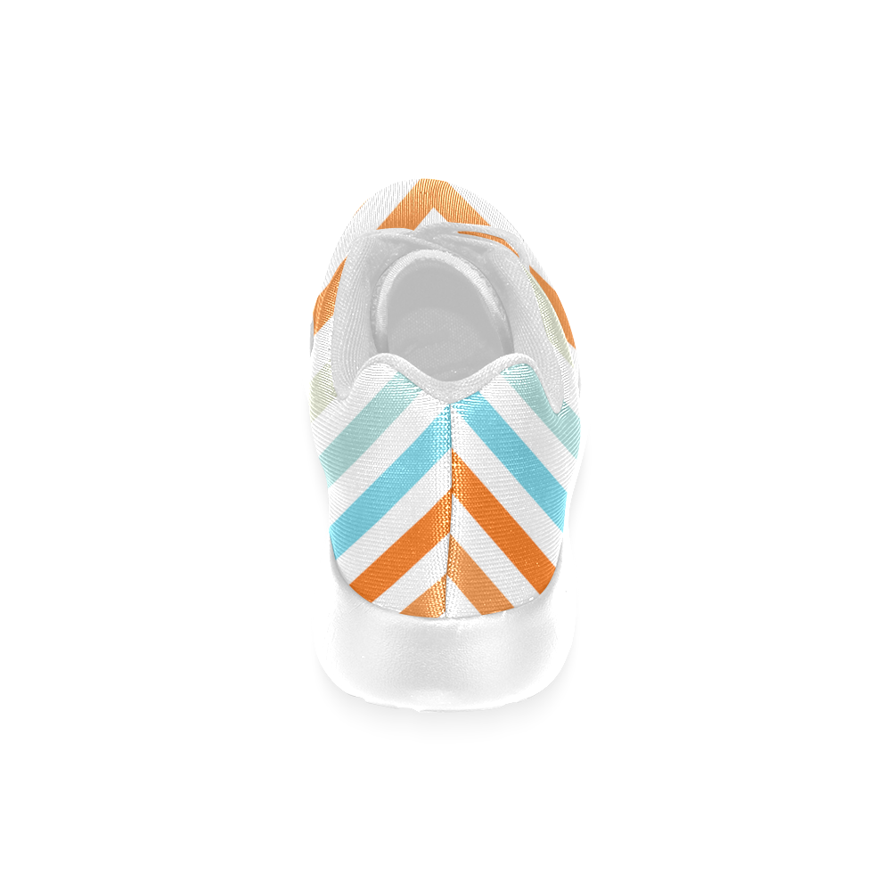 Aqua Orange Chevron Women’s Running Shoes (Model 020)