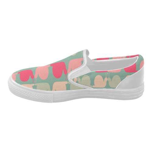 Colorful Snails Pattern Women's Slip-on Canvas Shoes (Model 019)