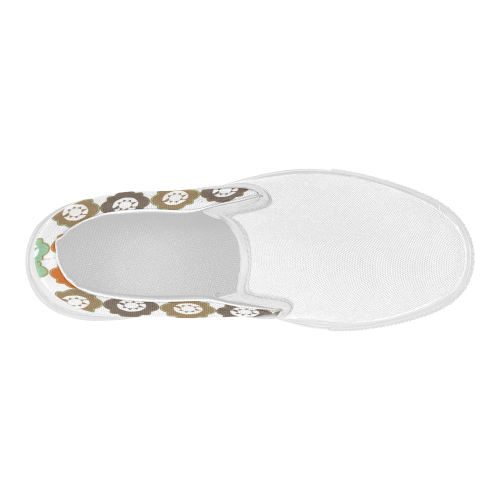 Decorative Quatrefoil Pattern Women's Slip-on Canvas Shoes (Model 019)