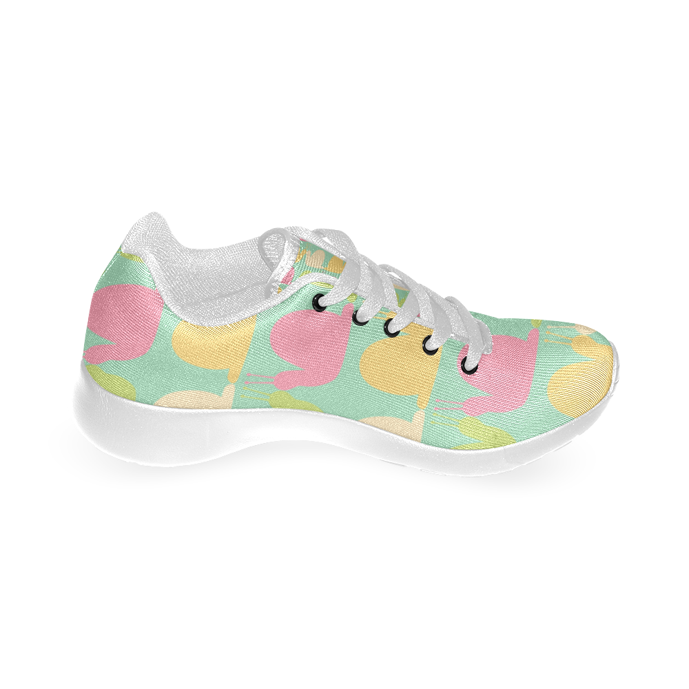 Pink and Lime Snails Pattern Women’s Running Shoes (Model 020)