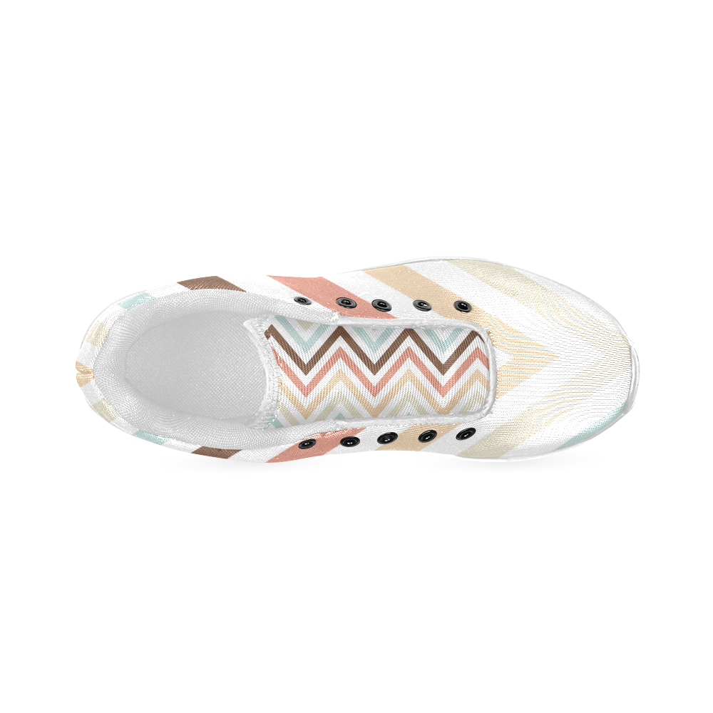 Choco Latte Chevron Women’s Running Shoes (Model 020)
