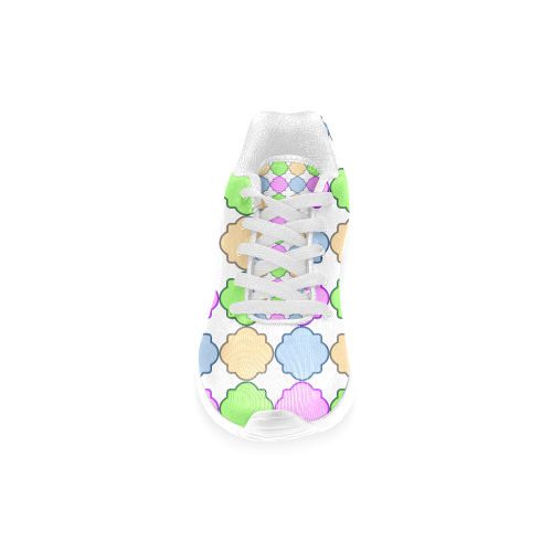 Bright Pastel Geometric Quatrefoil Women’s Running Shoes (Model 020)