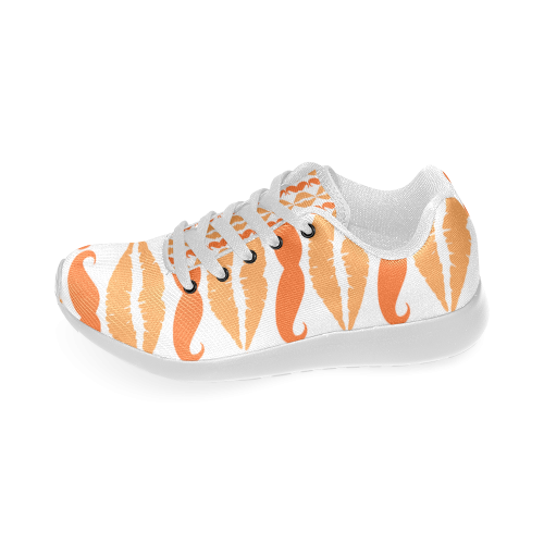 Orange Hipster Mustache and Lips Women’s Running Shoes (Model 020)