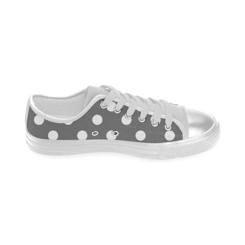 Gray Polka Dots Women's Classic Canvas Shoes (Model 018)
