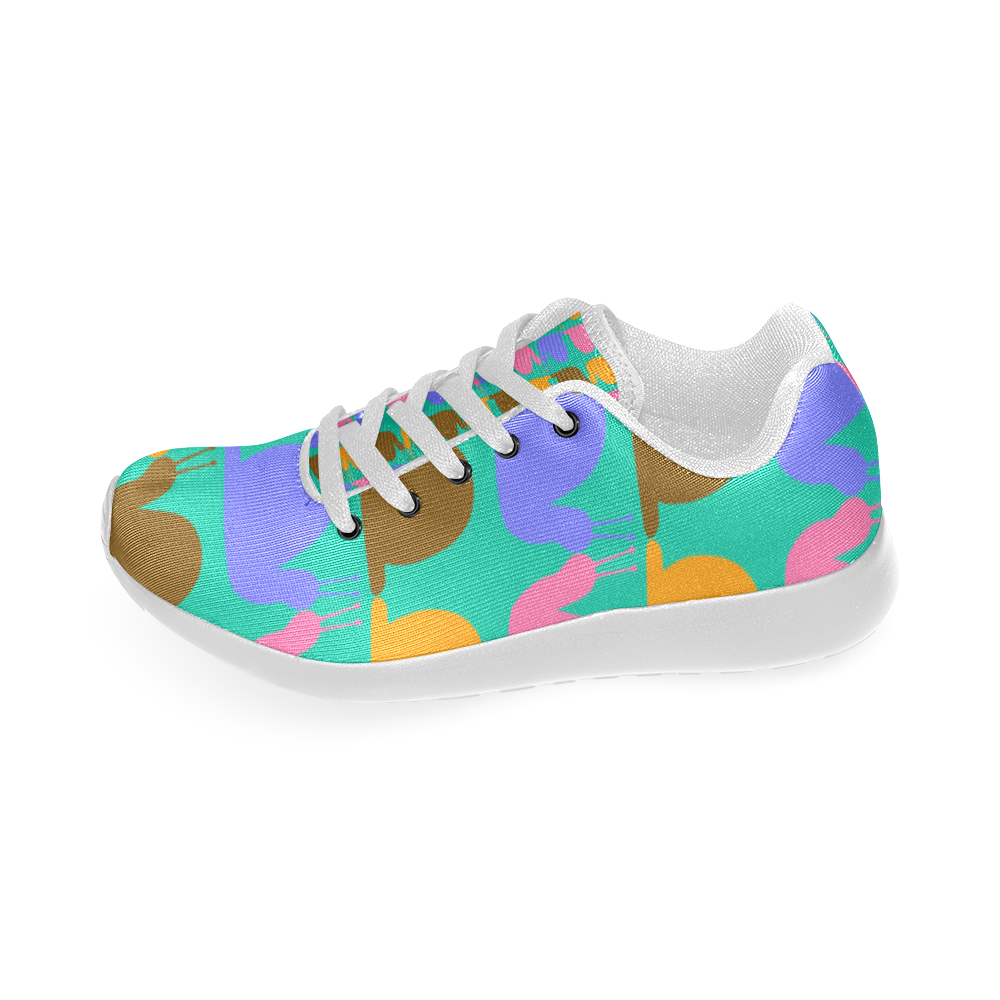Whimsical Neon Snails Pattern Women’s Running Shoes (Model 020)
