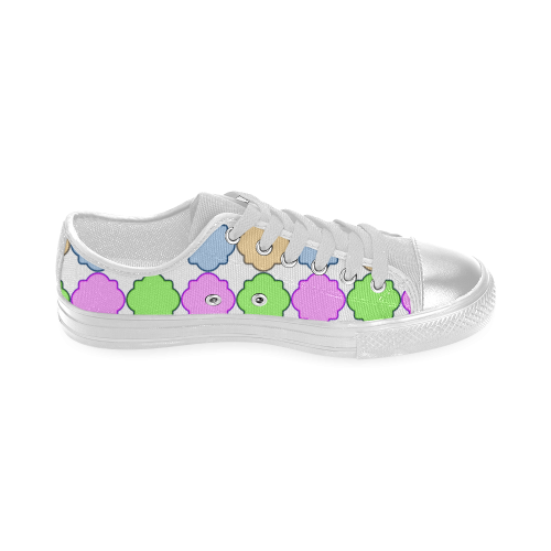 Bright Pastel Geometric Quatrefoil Women's Classic Canvas Shoes (Model 018)