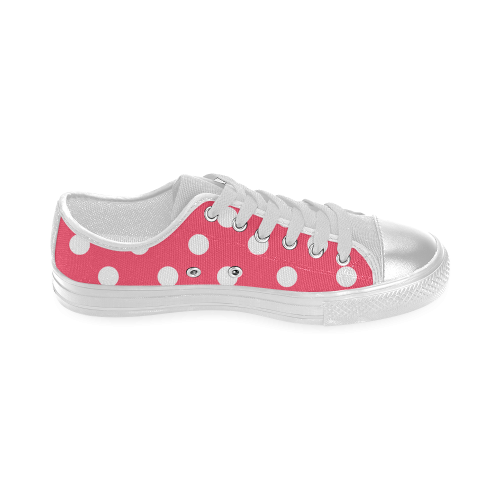 Indian Red Polka Dots Women's Classic Canvas Shoes (Model 018)