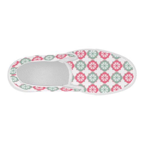 Shabby Chic Decorative Quatrefoil Pattern Women's Slip-on Canvas Shoes (Model 019)