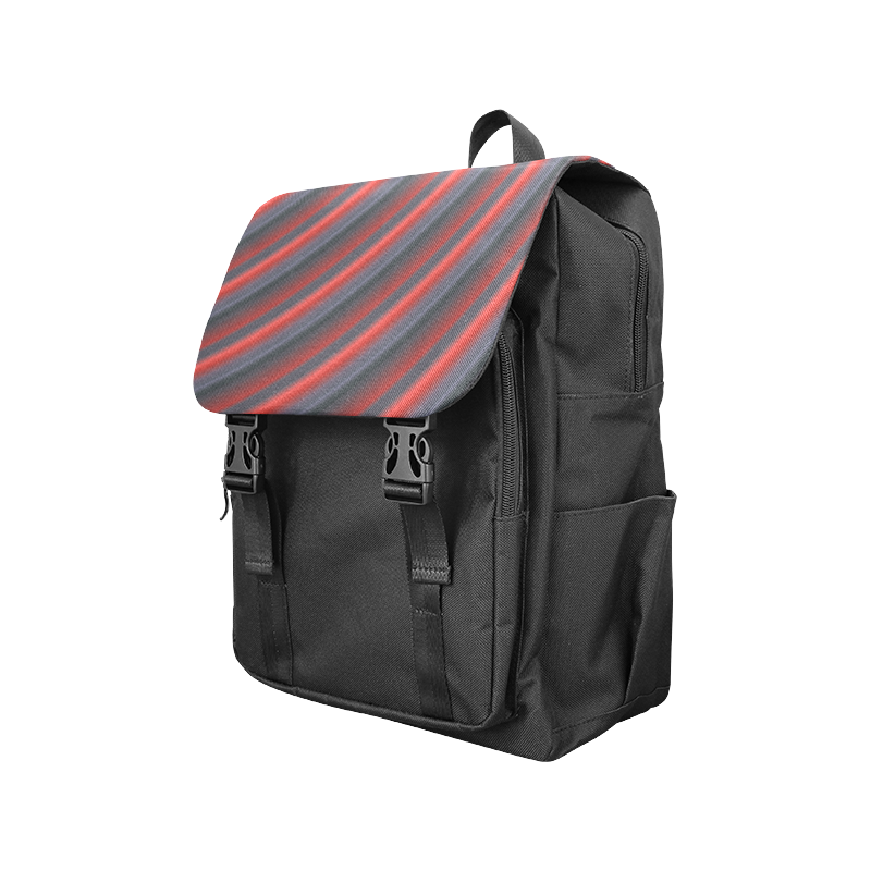 Glossy Red Gradient Stripes Casual Shoulders Backpack (Model 1623)