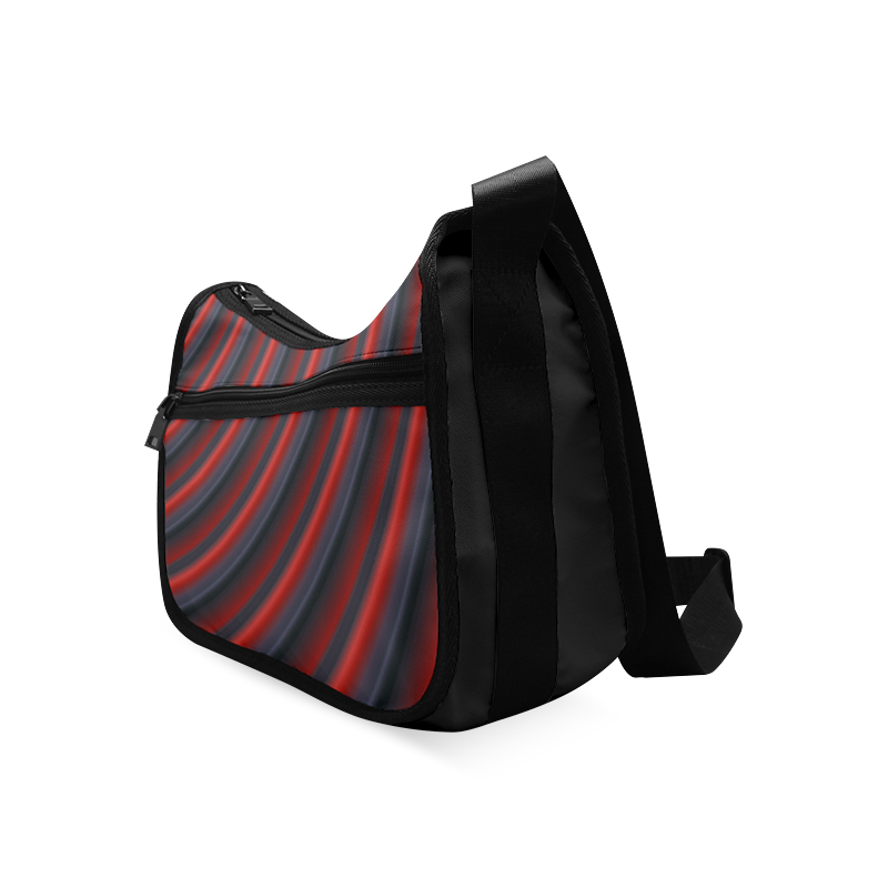 Glossy Red Gradient Stripes Crossbody Bags (Model 1616)