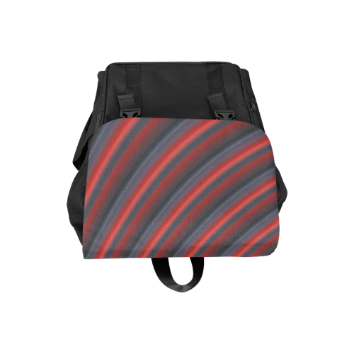 Glossy Red Gradient Stripes Casual Shoulders Backpack (Model 1623)