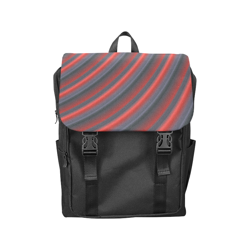 Glossy Red Gradient Stripes Casual Shoulders Backpack (Model 1623)